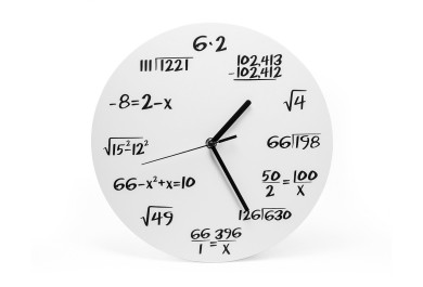 Matematické plastové hodiny, Bílé průměr 30cm