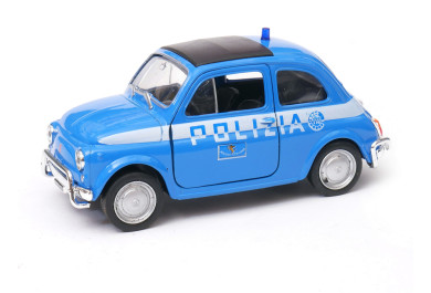 Welly Fiat Nuova 500 Polizia 1:34