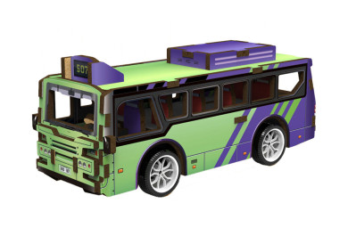 Wiky Dřevěné 3D puzzle Autobus 14 cm 