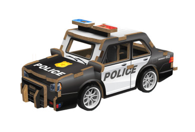 Wiky Dřevěné 3D puzzle Policejní auto 13 cm 