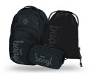 BAAGL 3 SET Coolmate Black: batoh, penál, sáček