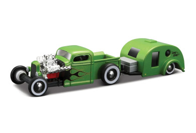 Maisto Design Tow & Go, 1936 Chevrolet Pick-up Traveler Trailer, 1:64