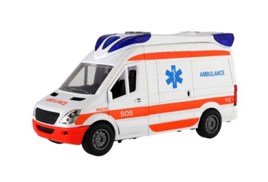 Ambulance na setrvačník se světlem a zvukem, 37x18x11cm