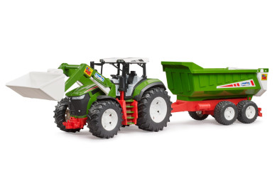 BRUDER 3452 ROADMAX Traktor s čelním nakladačem a vozem