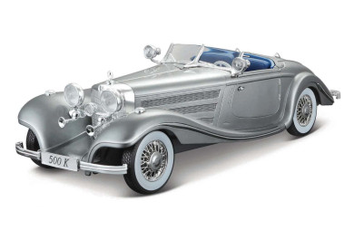 Maisto 1936 Mercedes Benz 500 K Typ Specialroadster, metal šedá, 1:18