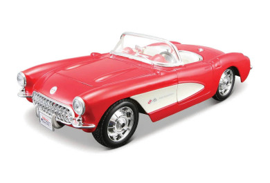 Maisto 1957 Corvette, červená, stavebnice auta, 1:24