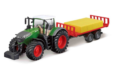 Bburago Farm tractor Fendt 1050 s přívěsem na balíky 1:50