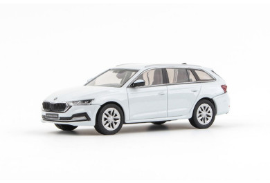 Abrex Škoda Octavia IV Combi (2020) Bílá Moon Metalíza 1:43