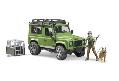 Bruder 2587 Land Rover Defender, figurka lesníka se psem