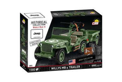 Cobi 2804 Willys MB s přívěsem 1:12, 1580 kostek, EXECUTIVE EDITION