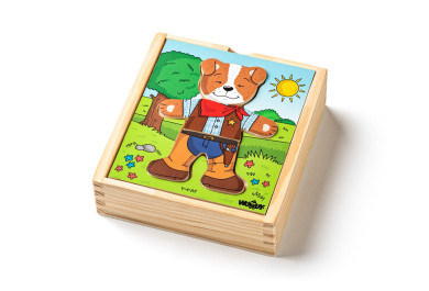 Woody Puzzle šatní skříň, Pejsek, 18 dílů