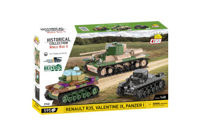 Cobi 2740 Renault R35, Valentine IX, Panzer I, 1:48, 595 kostek