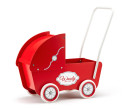Woody Dřevěný kočárek, červený, 40,5 x 21,5 x 46,5 cm